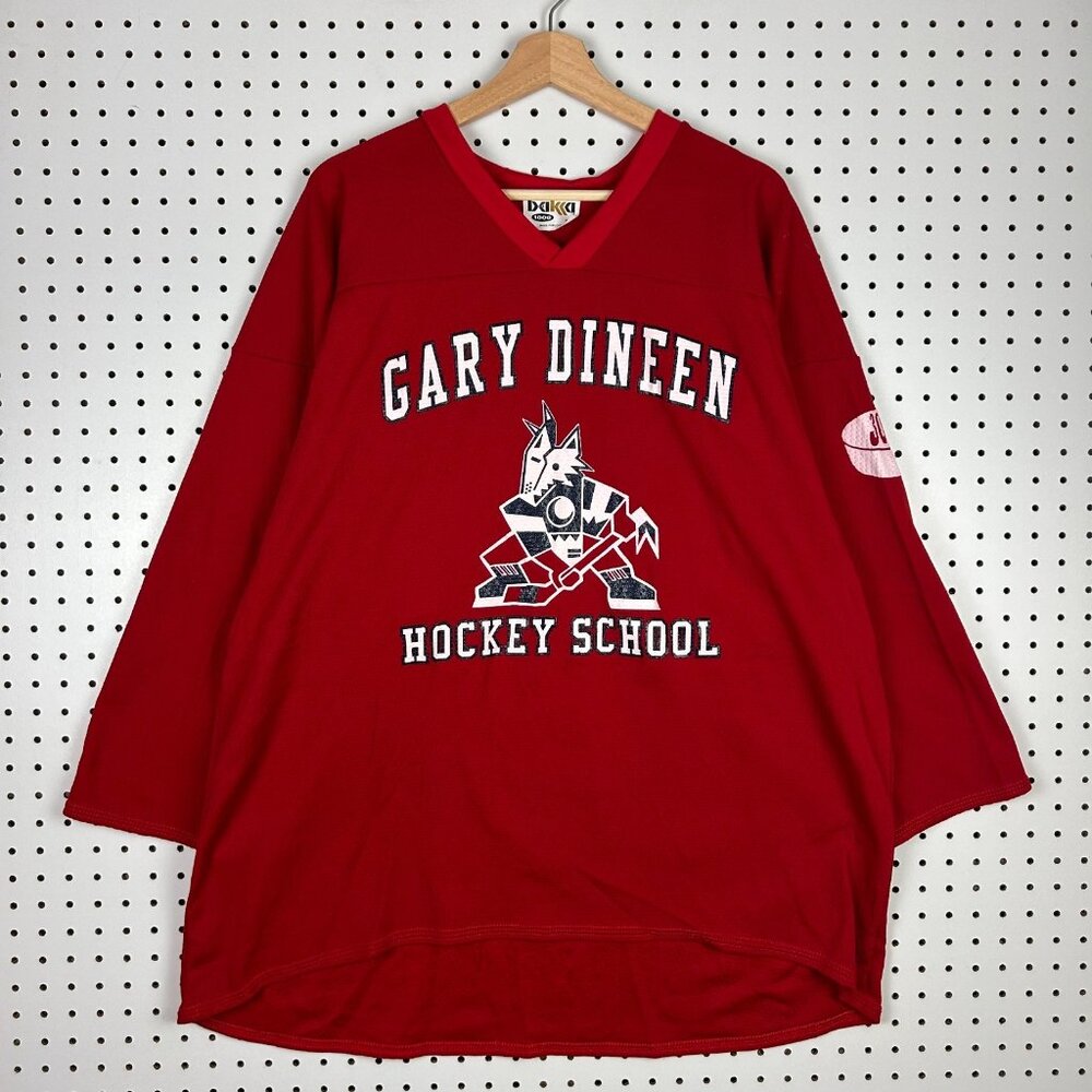 Gary Dineen Hockey School Jersey XL Vintage 30th‎ Bakka Red Coyotes Logo NHL 90s